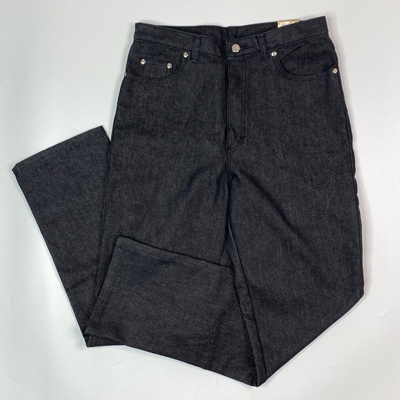 Vintage Stretch Sheplers Stretch Black Straight Leg Jeans 14 Regular NWT 80's - Picture 1 of 12